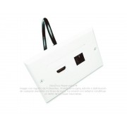 Placa Tapa Decora HDMI 4k pigtail + Jack RJ45 Cat6 en ABS